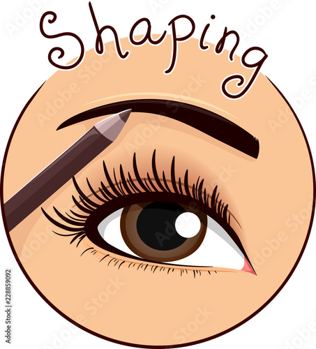 Eyebrow Shaping Icon Illust...