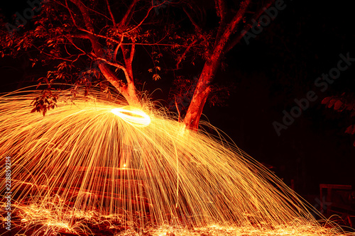 Color of creation by steel wool