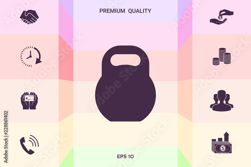 Kettlebell icon symbol . Graphic elements for your design