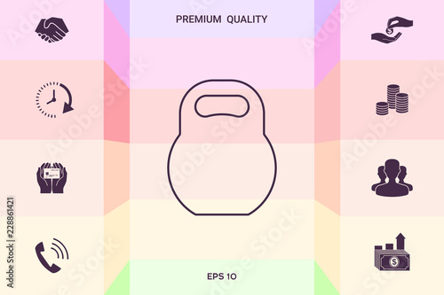 Kettlebell line icon . Graphic elements for your design