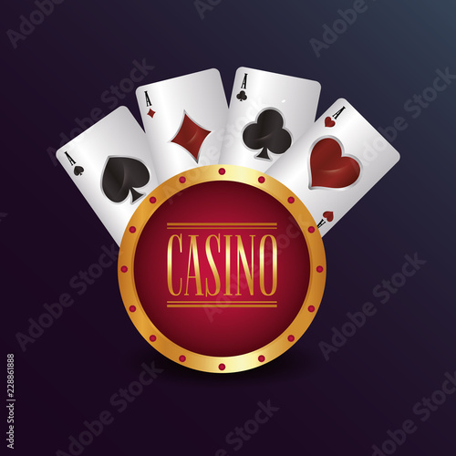 casino poker round badge cards suits game