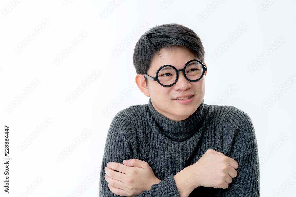creative smart asian male with glasses facial emotional portrait with happiness and confident feeling white background creative smart asian male with glasses facial emotional portrait with happiness and confident feeling white background