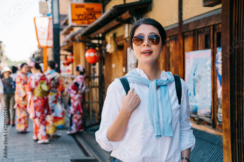 young girls wearing kimono in the background photo