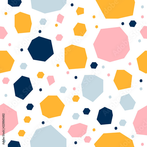 Abstract seamless pattern background. Childish geometric cover for design birthday card, wallpaper, holiday wrapping paper, shop seasonal sale advertising, textile fabric, bag print, t shirt etc.