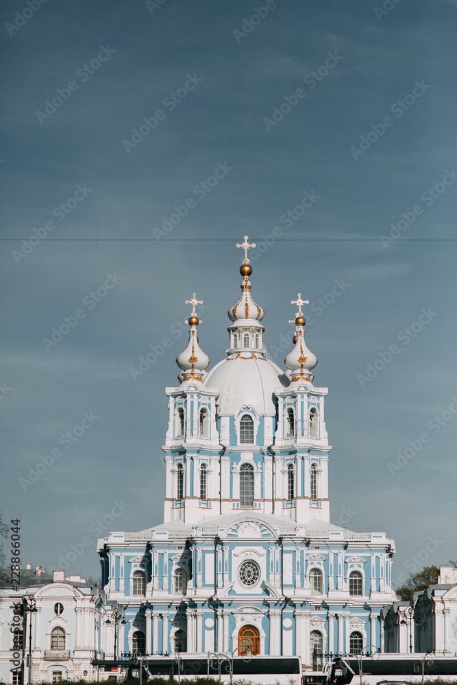 Fototapeta premium Elements of architecture of historical buildings. The Streets Of St. Petersburg. Temples and museums of the city.