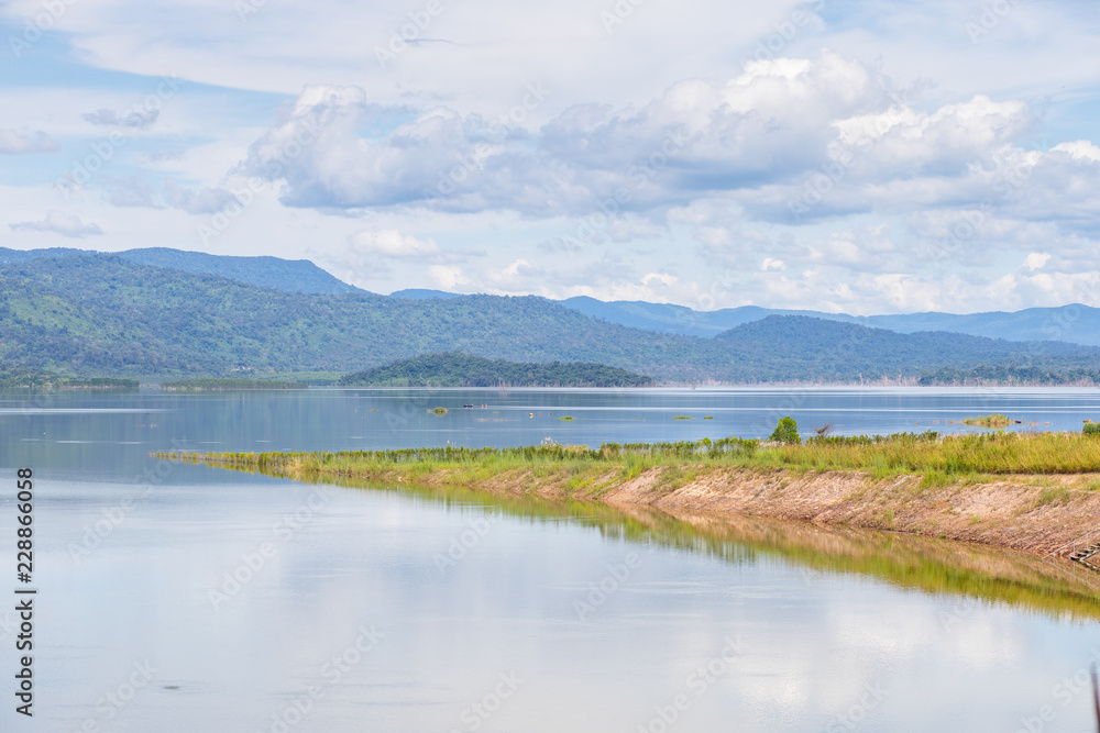 Naruebodindrachinta reservoir on sunny day in Prachinburi Naruebodindrachinta reservoir on sunny day in Prachinburi