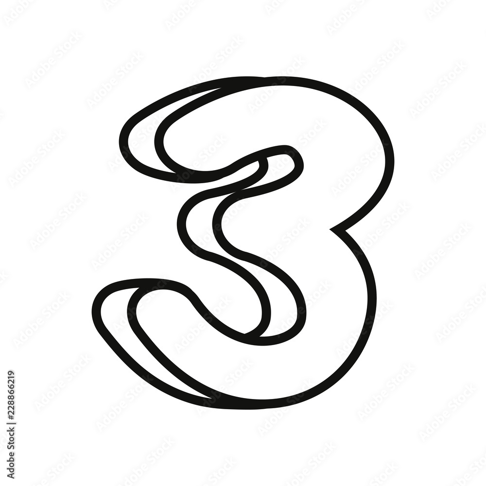 outlined number on white background outlined number on white background