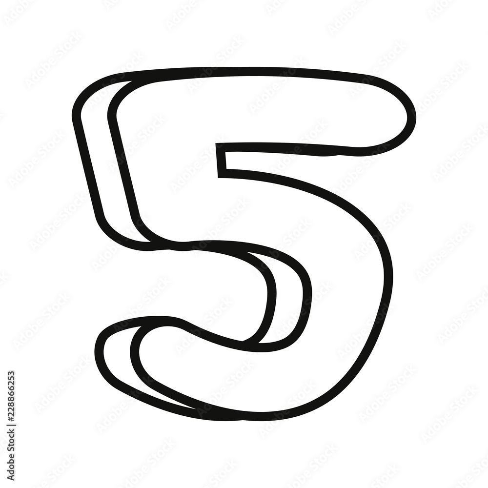 outlined number on white background outlined number on white background