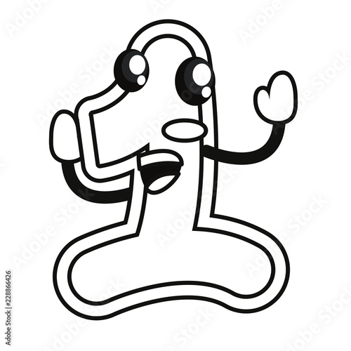 number cartoon on white background