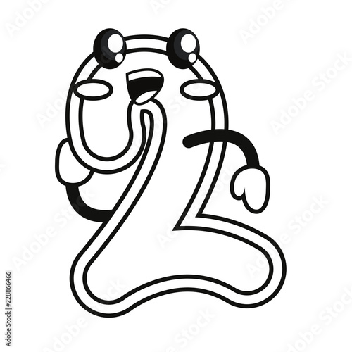 number cartoon on white background