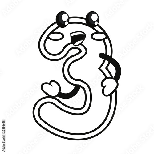 number cartoon on white background