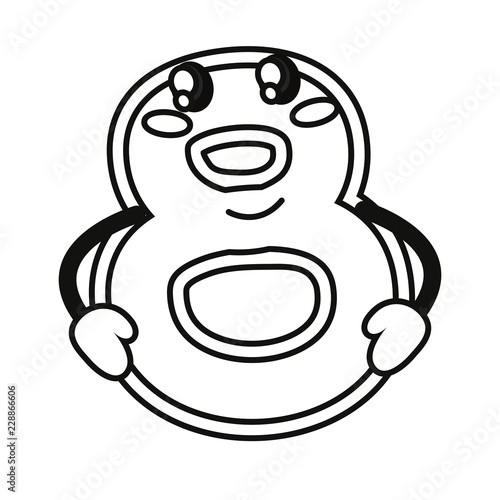 number cartoon on white background