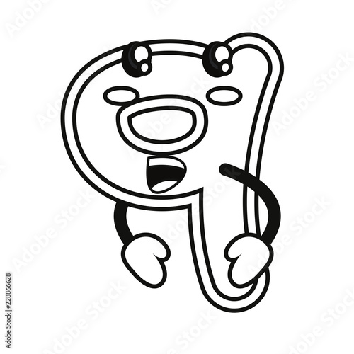 number cartoon on white background
