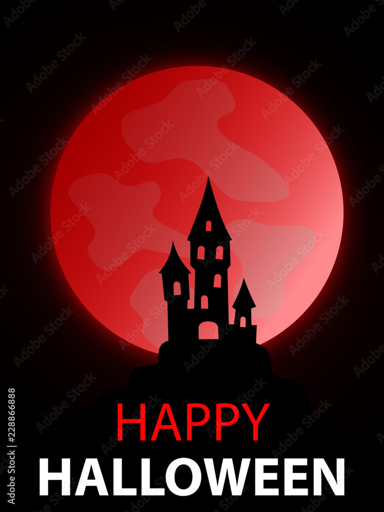 Halloween Burg Grußkarte (Happy Halloween)