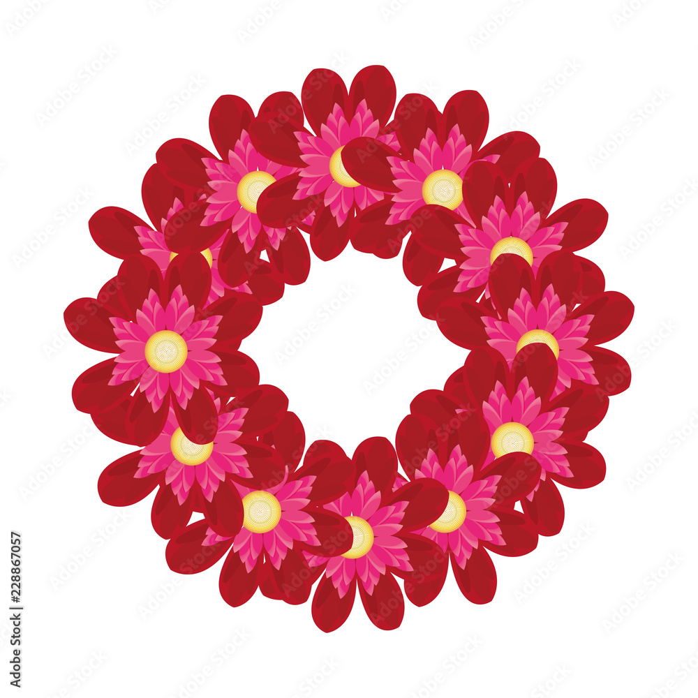 wreath flowers floral on white background