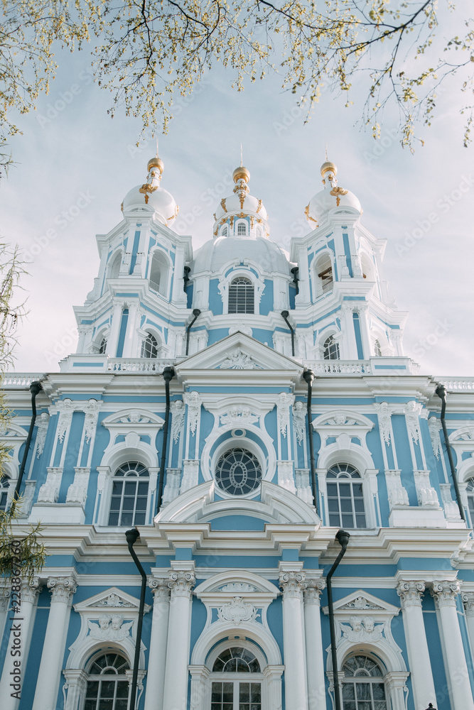 Fototapeta premium Elements of architecture of historical buildings. The Streets Of St. Petersburg. Temples and museums of the city.