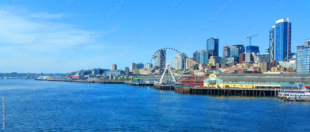 Seattle waterfront on a sunny day