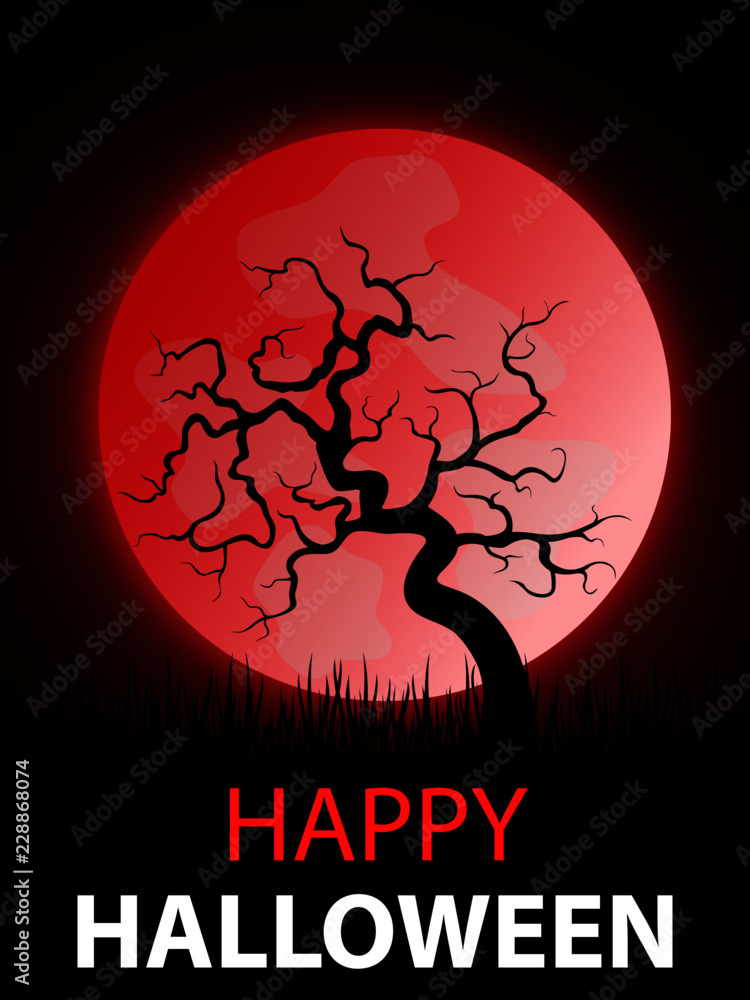 Halloween Baum Grußkarte (Happy Halloween)