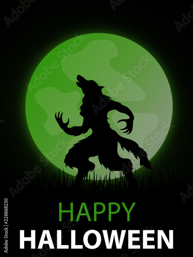 Halloween Werwolf Grußkarte (Happy Halloween)