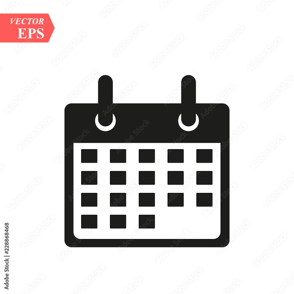 Flat calendar Icon. Calendar on the wall. Vector illustration. Flat calendar Icon. Calendar on the wall. Vector illustration.