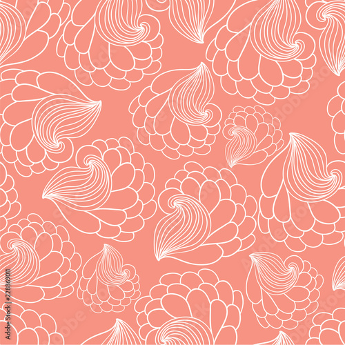 Seamless floral background pattern. Hand - drawn elements, ornament, nature theme. Vector illustration