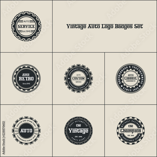 Vintages Auto Logo Badges Set