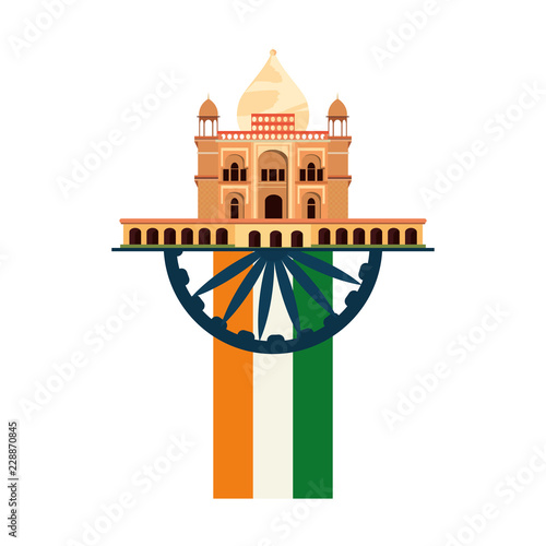 taj mahal temple delhi flag indian