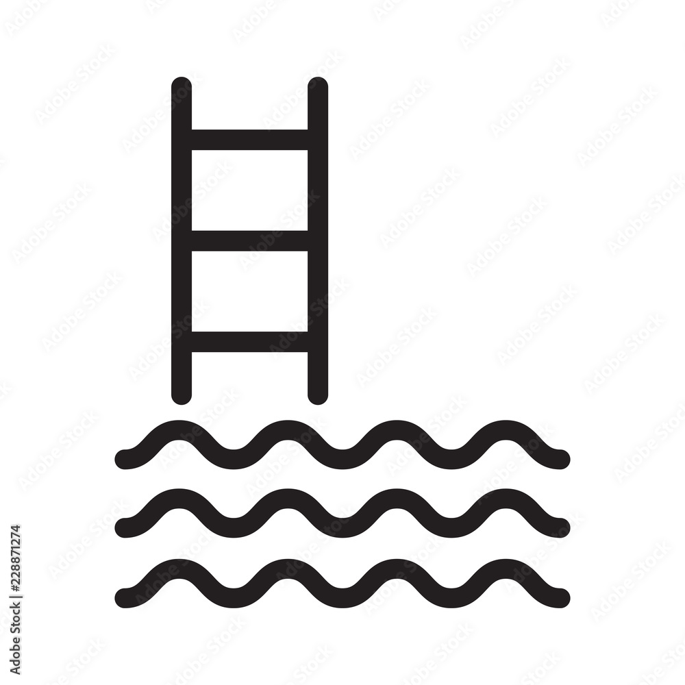 Line icon swimming pool isolated on white background. Vector illustration. Line icon swimming pool isolated on white background. Vector illustration.