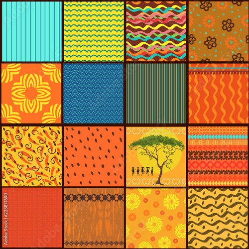 collection of vintage ethnic seamless texture