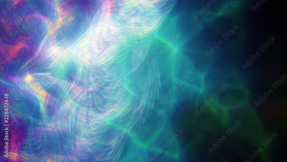 Fototapeta premium 3d Render Blue Purple Ligting Smoke on Dark Background