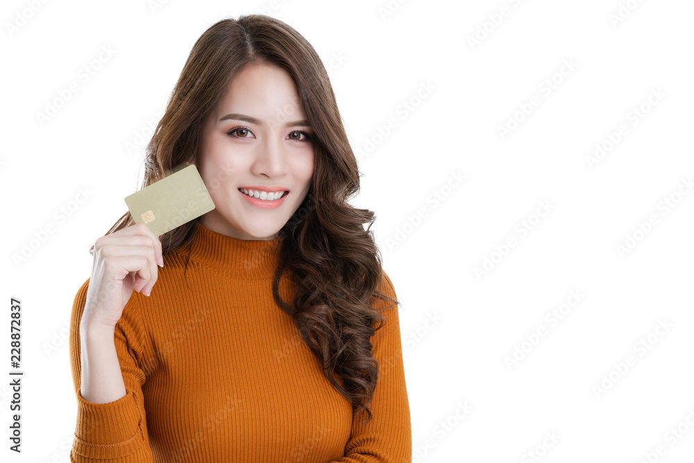 beautiful asian elegance female enjoy online shopping with credit card and smartphone business ideas concept beautiful asian elegance female enjoy online shopping with credit card and smartphone business ideas concept