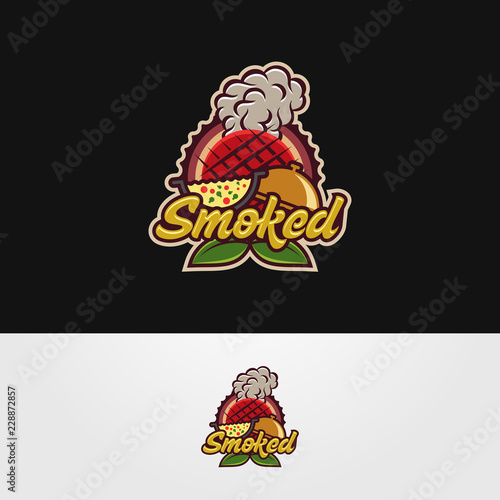 Hot Smoked Food Logo Template