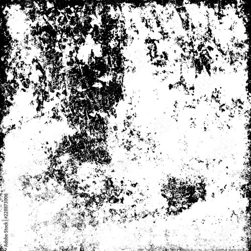 Grunge background abstract black and white. Monochrome texture of dirty surface. Pattern of cracks  chips  scuffs