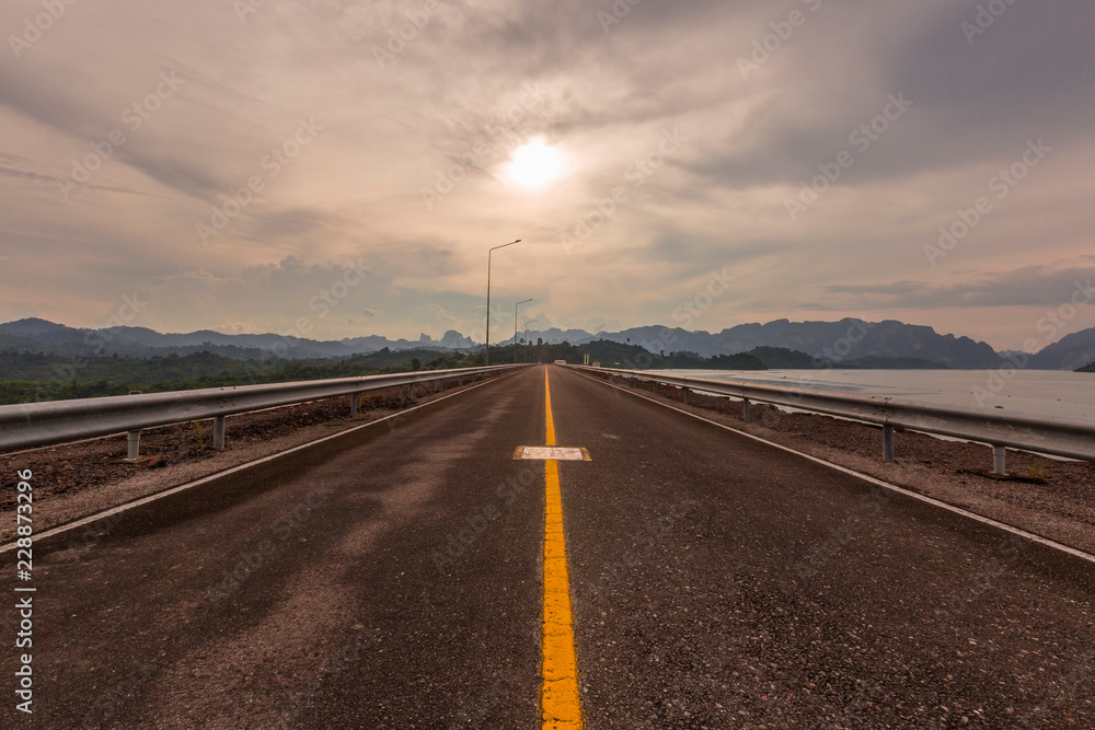 Morning light , Evening light at Ratchaprapha Dam Surat Thani Province, Thailand Morning light , Evening light at Ratchaprapha Dam Surat Thani Province, Thailand
