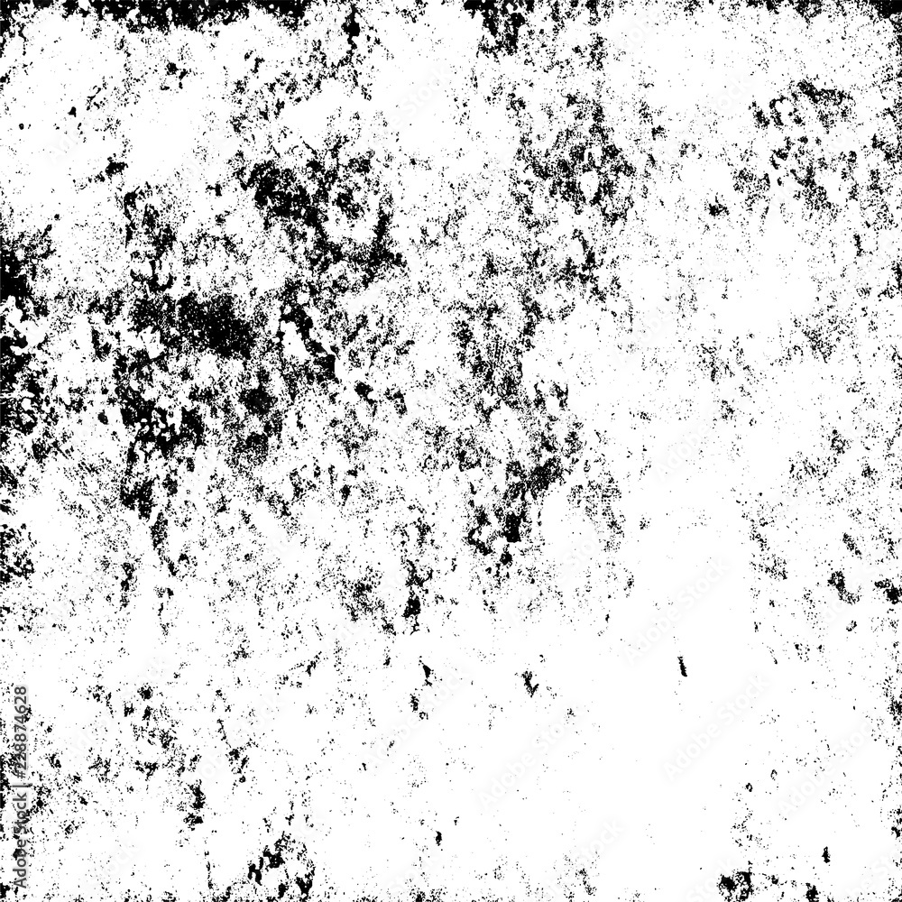 Grunge background abstract black and white. Monochrome texture of dirty surface. Pattern of cracks, chips, scuffs