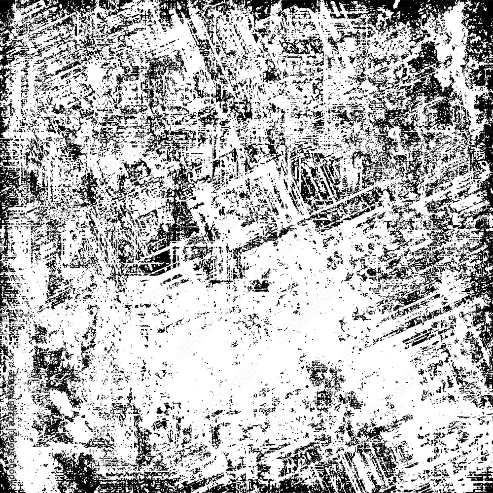 Fototapeta premium Grunge background abstract black and white. Monochrome texture of dirty surface. Pattern of cracks, chips, scuffs
