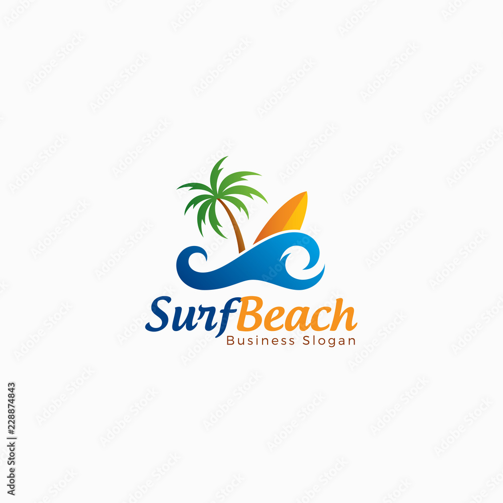 Beach Surf Logo Template