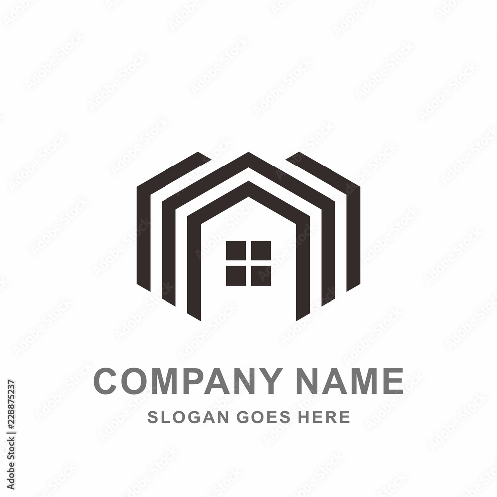 Simple Building House Shape Architecture Interior Construction Real Estate Business Company Stock Vector Logo Design Template Simple Building House Shape Architecture Interior Construction Real Estate Business Company Stock Vector Logo Design Template