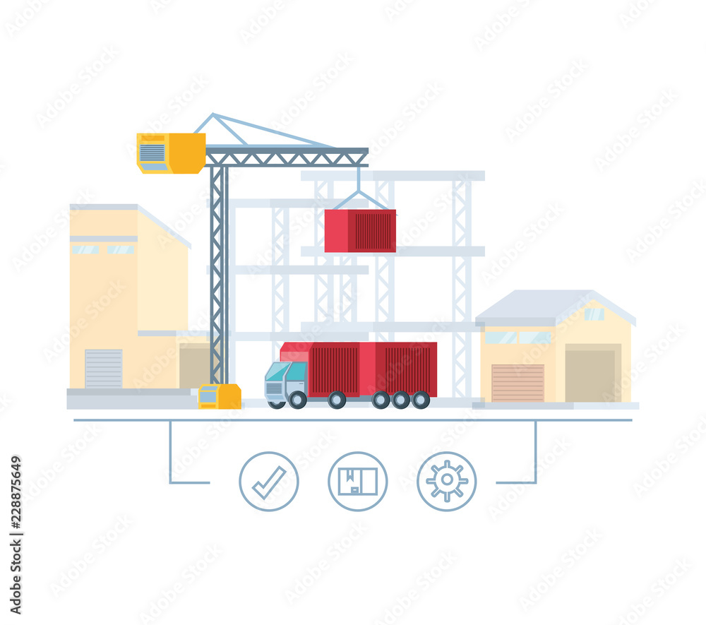 delivery service crane icons delivery service crane icons