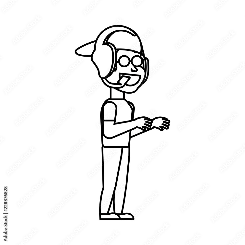 boy with headphone avatar character boy with headphone avatar character