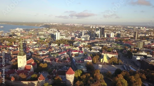 Aerial view of city Tallinn Estonia photo