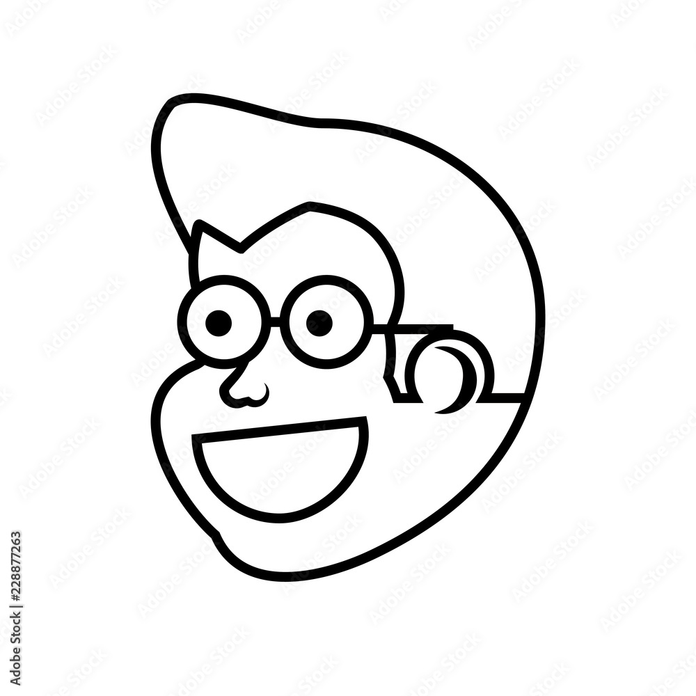 Obraz premium head of child boy with glasses avatar character