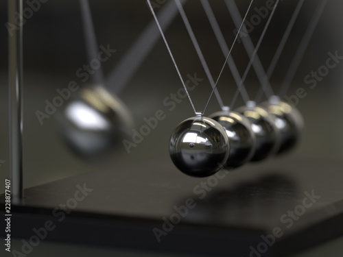 Balancing Balls Newton's Cradle, 3d rendering,conceptual image.
