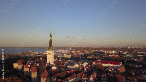 Aerial view of city Tallinn Estonia photo