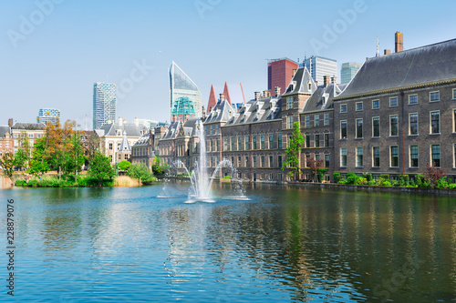 view of Binnenhof - Dutch Parliament at spring, The Hague, Holland