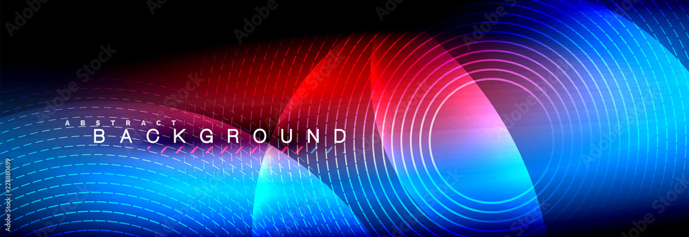 Vector blurred neon glowing circles with flowing and liquid light concept, energy magic fantastic abstract background Vector blurred neon glowing circles with flowing and liquid light concept, energy magic fantastic abstract background