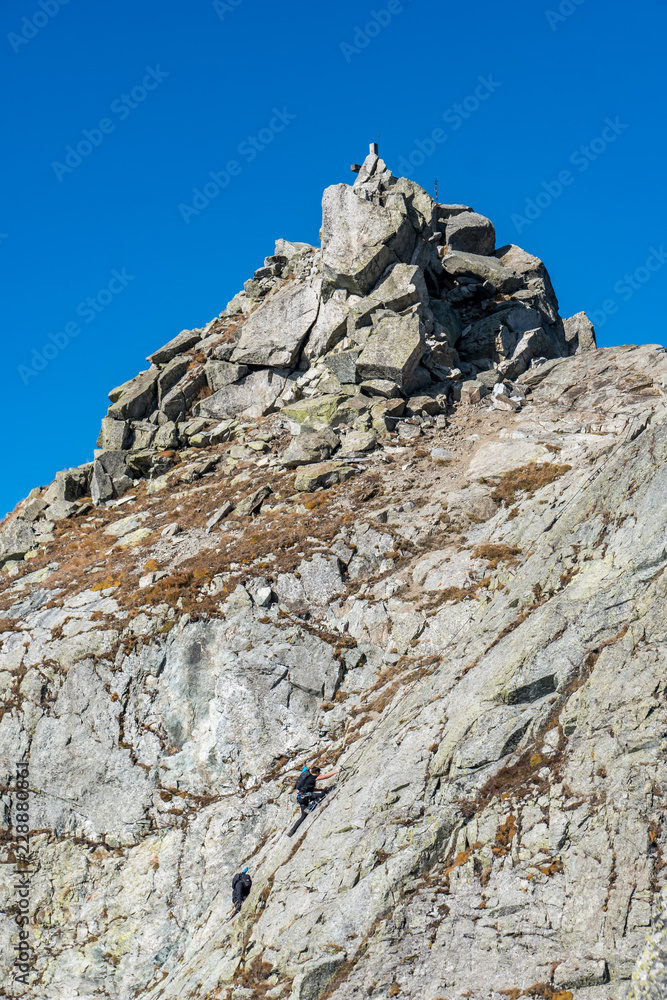Kletterpassage auf den Großen Ifinger Südtirol Kletterpassage auf den Großen Ifinger Südtirol