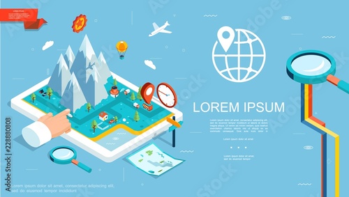 Isometric GPS Navigation Template