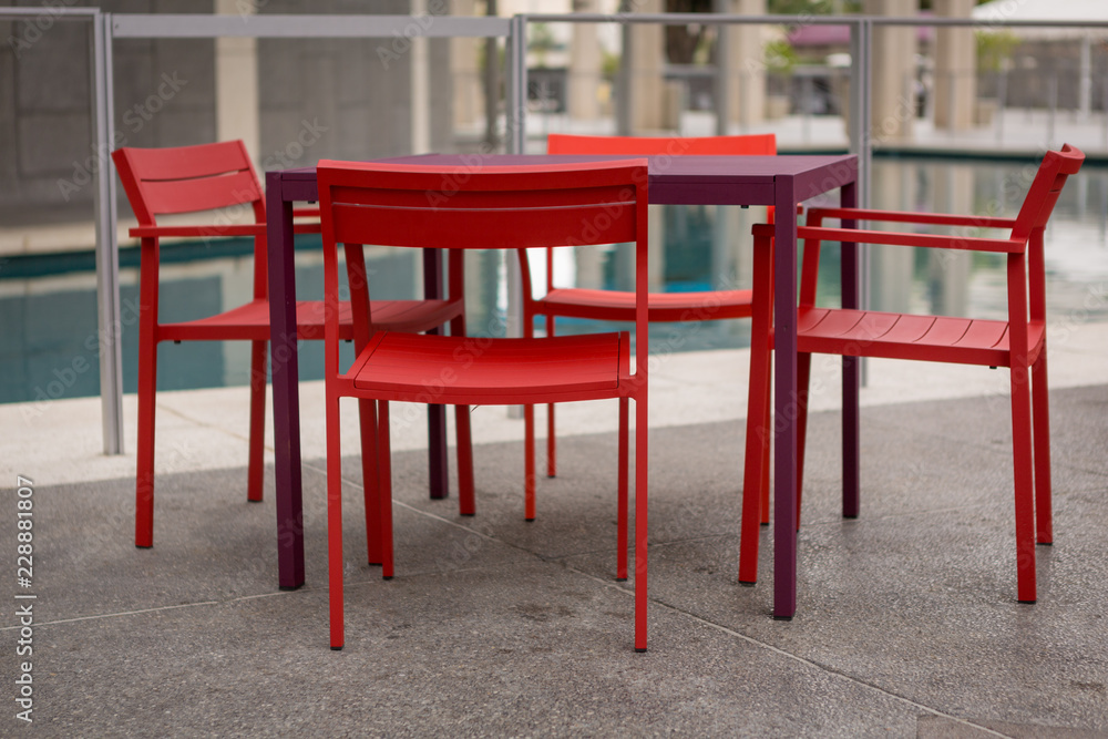 Red chairs at the Dorothy Chandler Pavilion