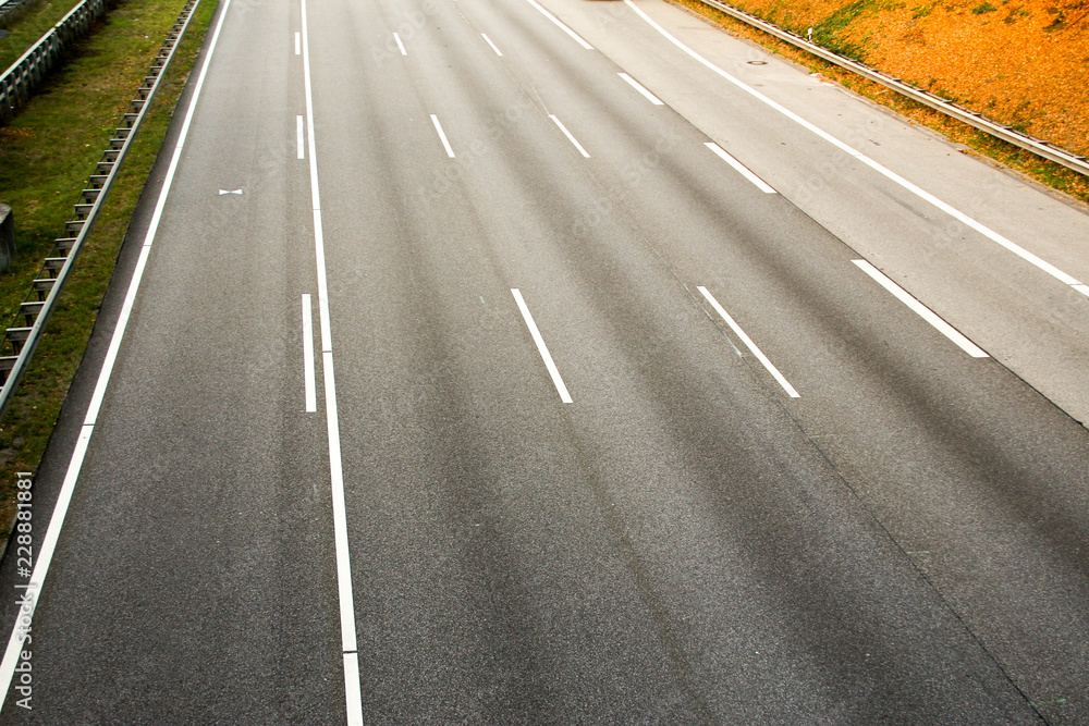 German Autobahn Highspeed Motorspeedway Empty